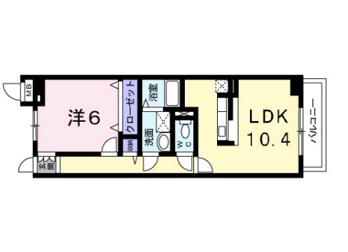 神戸市中央区北野町(JR東海道本線(近畿)三ノ宮駅)のマンション賃貸物件 間取画像