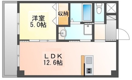 神戸市中央区二宮町(JR東海道本線(近畿)三ノ宮駅)のマンション賃貸物件 間取画像