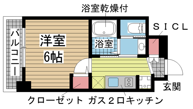 神戸市中央区下山手通(JR東海道本線(近畿)神戸駅)のマンション賃貸物件 間取画像