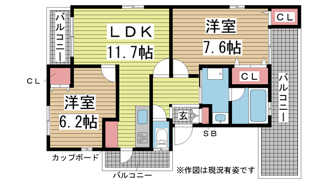 神戸市東灘区田中町(JR東海道本線(近畿)摂津本山駅)のマンション賃貸物件 間取画像