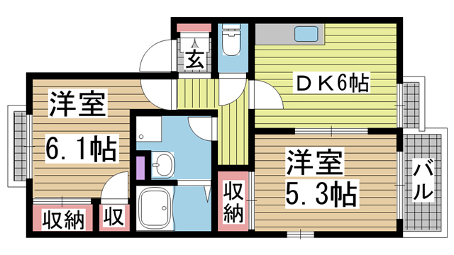 神戸市長田区浜添通(神戸市営地下鉄海岸線苅藻駅)のアパート賃貸物件 間取画像