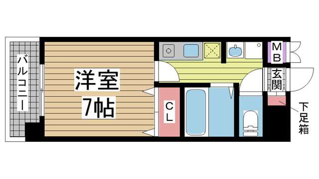 神戸市灘区友田町(JR東海道本線(近畿)六甲道駅)のマンション賃貸物件 間取画像