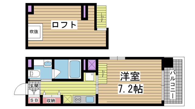 神戸市灘区神前町(阪急神戸線六甲駅)のマンション賃貸物件 間取画像