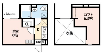神戸市東灘区青木(阪神本線青木駅)のアパート賃貸物件 間取画像