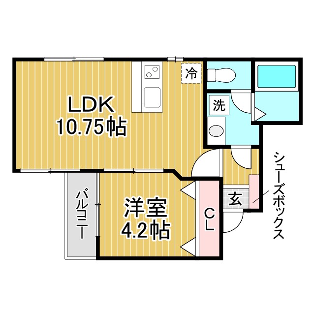 神戸市兵庫区神田町(神戸市営地下鉄線大倉山駅)のアパート賃貸物件 間取画像