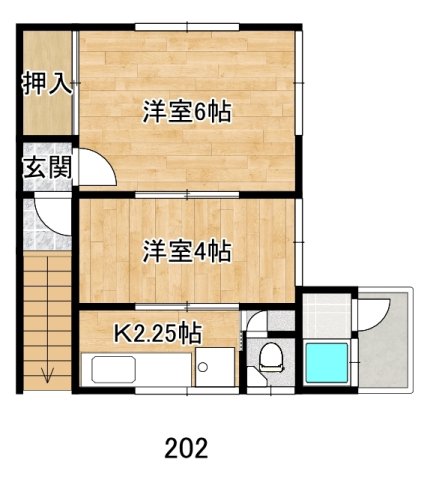 神戸市須磨区潮見台町(JR山陽本線須磨駅)のアパート賃貸物件 間取画像
