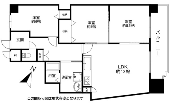 神戸市東灘区本山中町(JR東海道本線(近畿)甲南山手駅)のマンション賃貸物件 間取画像