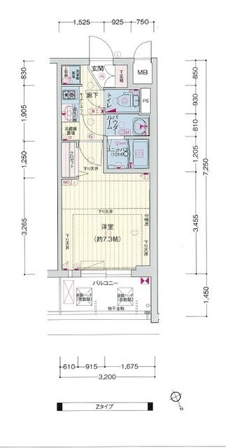 神戸市兵庫区西出町(神戸市営地下鉄海岸線ハーバーランド駅)のマンション賃貸物件 間取画像
