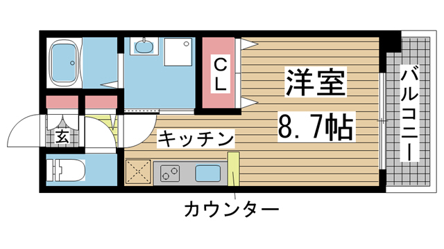 神戸市中央区生田町(JR東海道本線(近畿)三ノ宮駅)のマンション賃貸物件 間取画像