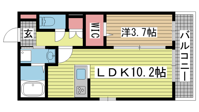 神戸市東灘区青木(阪神本線青木駅)のマンション賃貸物件 間取画像