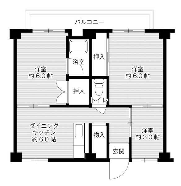 神戸市北区鈴蘭台東町(神戸電鉄有馬線鈴蘭台駅)のマンション賃貸物件 間取画像