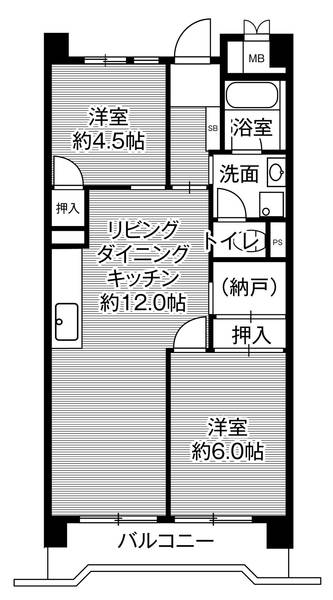 神戸市中央区港島中町(ポートアイランド線北埠頭駅)のマンション賃貸物件 間取画像