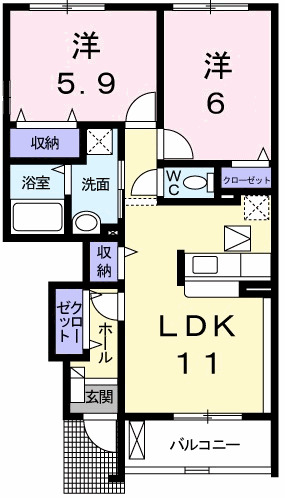 神戸市垂水区舞多聞西(神戸市営地下鉄線学園都市駅)のアパート賃貸物件 間取画像