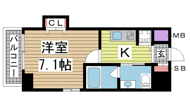 神戸市中央区花隈町(JR東海道本線(近畿)元町駅)のマンション賃貸物件 間取画像