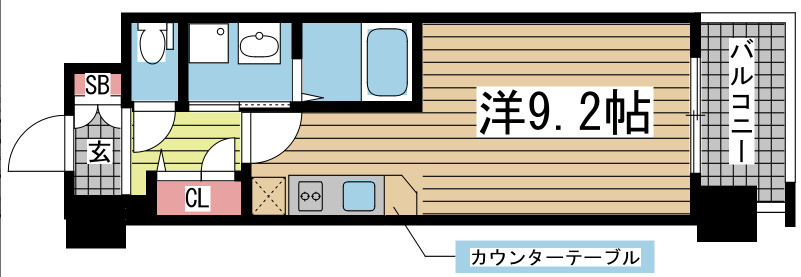 神戸市中央区御幸通(JR東海道本線(近畿)三ノ宮駅)のマンション賃貸物件 間取画像