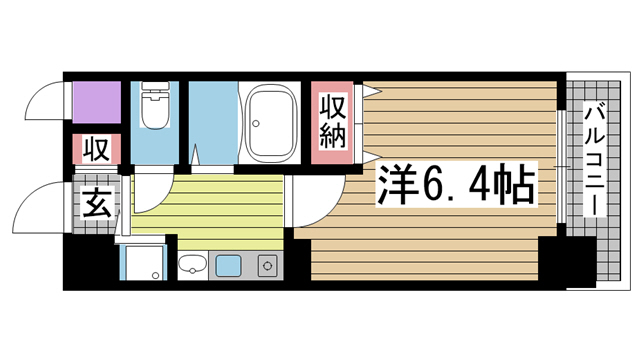 神戸市中央区雲井通(JR東海道本線(近畿)三ノ宮駅)のマンション賃貸物件 間取画像