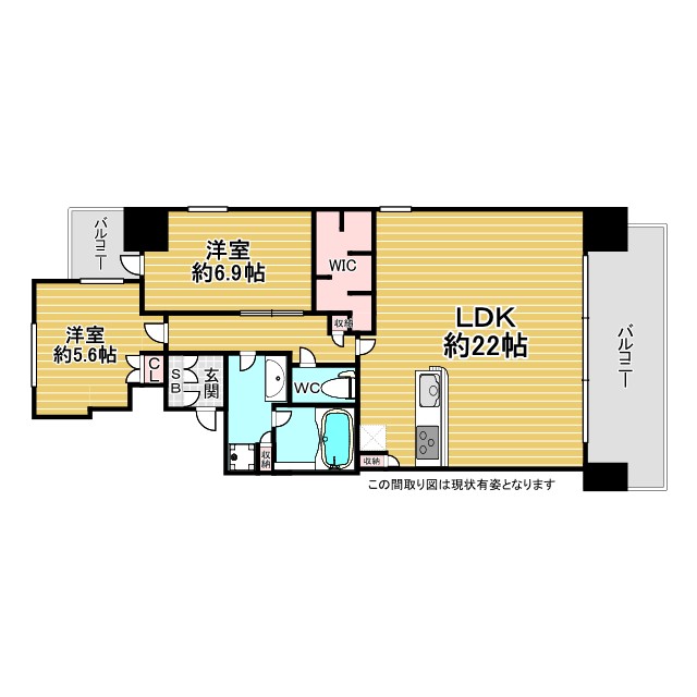 神戸市中央区海岸通(神戸市営地下鉄海岸線みなと元町駅)のマンション賃貸物件 間取画像