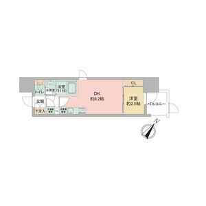 神戸市中央区中町通(JR東海道本線(近畿)神戸駅)のマンション賃貸物件 間取画像