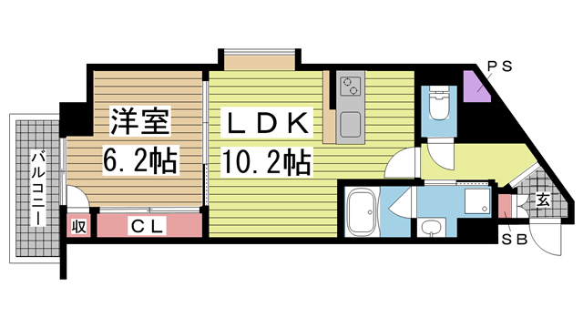 神戸市東灘区森南町(JR東海道本線(近畿)甲南山手駅)のマンション賃貸物件 間取画像