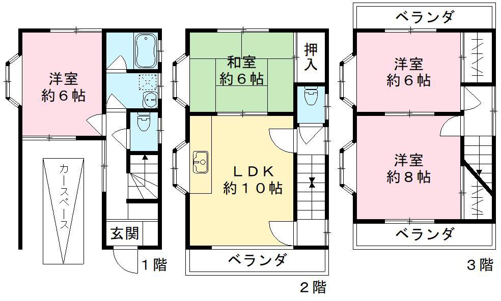 神戸市東灘区田中町(JR東海道本線(近畿)摂津本山駅)の貸家賃貸物件 間取画像