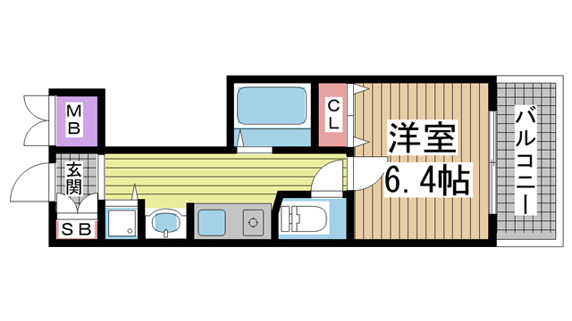 神戸市中央区加納町(JR東海道本線(近畿)三ノ宮駅)のマンション賃貸物件 間取画像