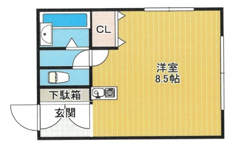神戸市兵庫区上沢通(神戸市営地下鉄線上沢駅)のアパート賃貸物件 間取画像