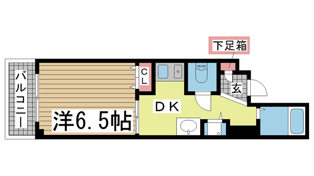 神戸市中央区古湊通(JR東海道本線(近畿)神戸駅)のマンション賃貸物件 間取画像