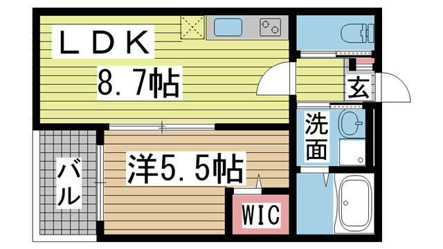 神戸市長田区海運町(JR山陽本線鷹取駅)のアパート賃貸物件 間取画像