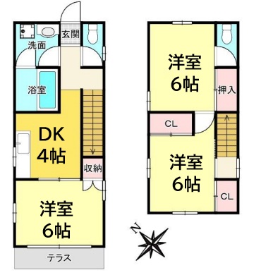 神戸市須磨区東町(山陽電鉄線東須磨駅)の貸家賃貸物件 間取画像