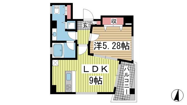 神戸市中央区雲井通(JR東海道本線(近畿)三ノ宮駅)のマンション賃貸物件 間取画像