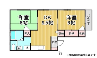 神戸市垂水区福田(山陽電鉄線滝の茶屋駅)のアパート賃貸物件 間取画像