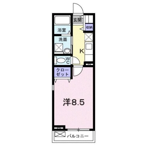 神戸市北区有野中町(神戸電鉄三田線田尾寺駅)のアパート賃貸物件 間取画像