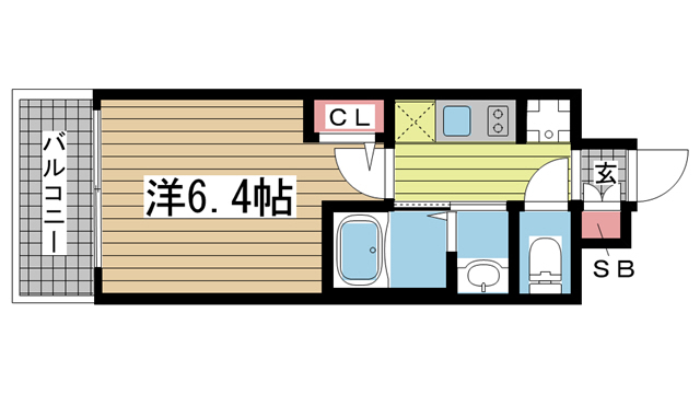 神戸市兵庫区水木通(神戸高速線新開地駅)のマンション賃貸物件 間取画像