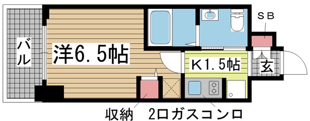 神戸市兵庫区湊町(JR東海道本線(近畿)神戸駅)のマンション賃貸物件 間取画像