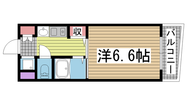 神戸市兵庫区新開地(JR東海道本線(近畿)神戸駅)のマンション賃貸物件 間取画像