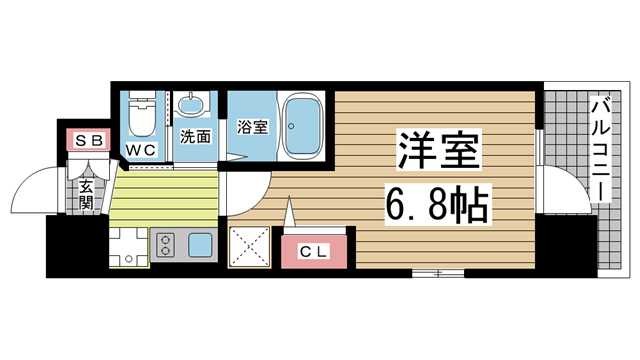 神戸市兵庫区佐比江町(JR東海道本線(近畿)神戸駅)のマンション賃貸物件 間取画像
