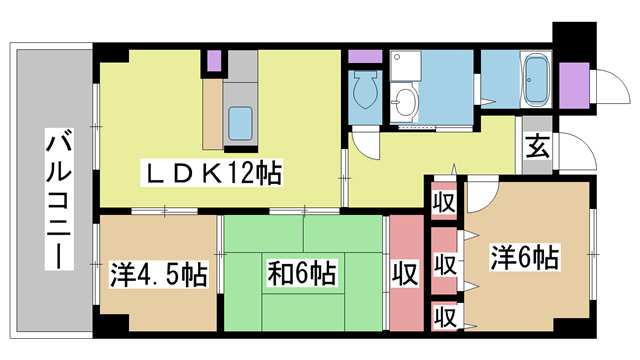 神戸市兵庫区浜崎通(JR山陽本線兵庫駅)のマンション賃貸物件 間取画像