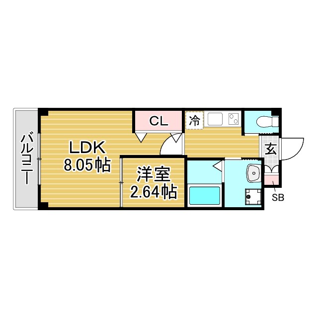 神戸市長田区大塚町(神戸市営地下鉄線長田駅)のマンション賃貸物件 間取画像