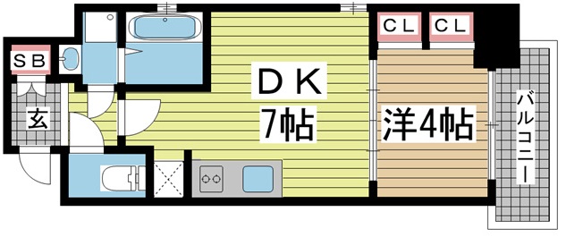 神戸市中央区元町通(JR東海道本線(近畿)元町駅)のマンション賃貸物件 間取画像