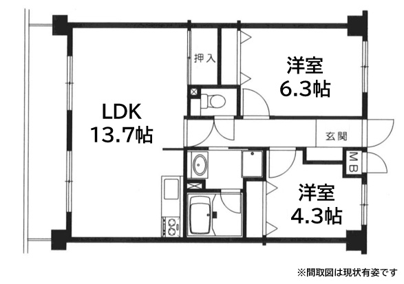神戸市須磨区車(神戸市営地下鉄線妙法寺駅)のマンション賃貸物件 間取画像