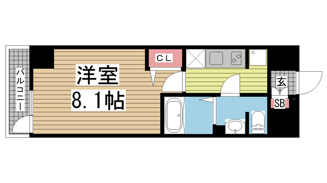 神戸市兵庫区三川口町(JR山陽本線兵庫駅)のマンション賃貸物件 間取画像