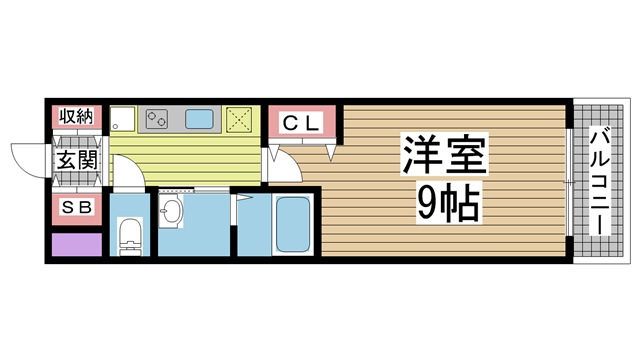 神戸市兵庫区塚本通(神戸高速線新開地駅)のマンション賃貸物件 間取画像