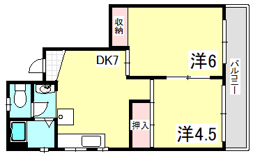神戸市長田区長楽町(JR山陽本線鷹取駅)のマンション賃貸物件 間取画像