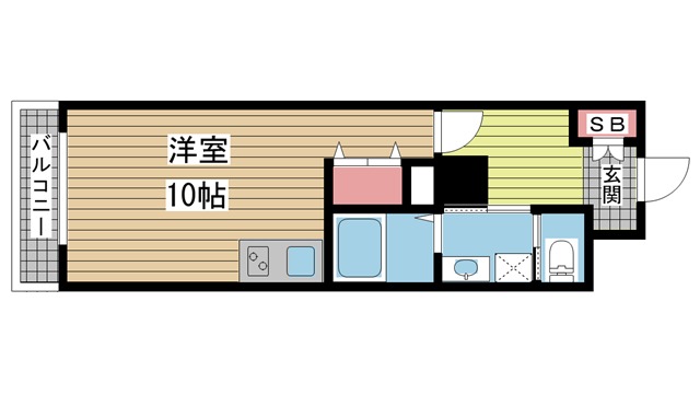 神戸市長田区神楽町(JR山陽本線新長田駅)のマンション賃貸物件 間取画像