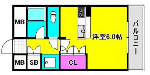 神戸市中央区熊内町(山陽新幹線新神戸駅)のマンション賃貸物件 間取画像