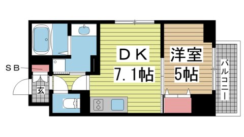 神戸市中央区加納町(JR東海道本線(近畿)三ノ宮駅)のマンション賃貸物件 間取画像