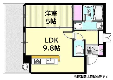 神戸市長田区若松町(JR山陽本線新長田駅)のマンション賃貸物件 間取画像