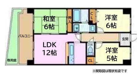 神戸市須磨区清水台(神戸市営地下鉄線妙法寺駅)のマンション賃貸物件 間取画像