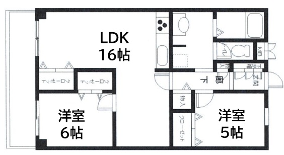 神戸市中央区熊内橋通(神戸市営地下鉄線新神戸駅)のマンション賃貸物件 間取画像
