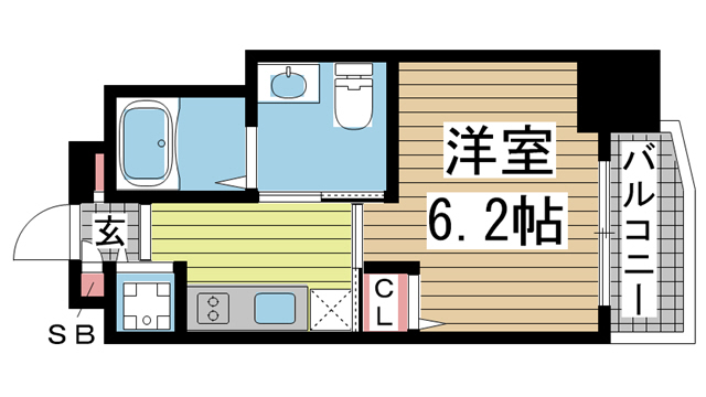 神戸市中央区下山手通(JR東海道本線(近畿)神戸駅)のマンション賃貸物件 間取画像